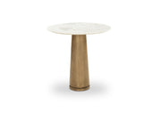 Sage Cosmos Beige Marble/Dark Brown Cafe Table - Ornate Home