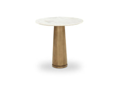Sage Cosmos Beige Marble/Dark Brown Cafe Table - Ornate Home