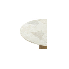 Sage Cosmos Beige Marble/Dark Brown Cafe Table - Ornate Home