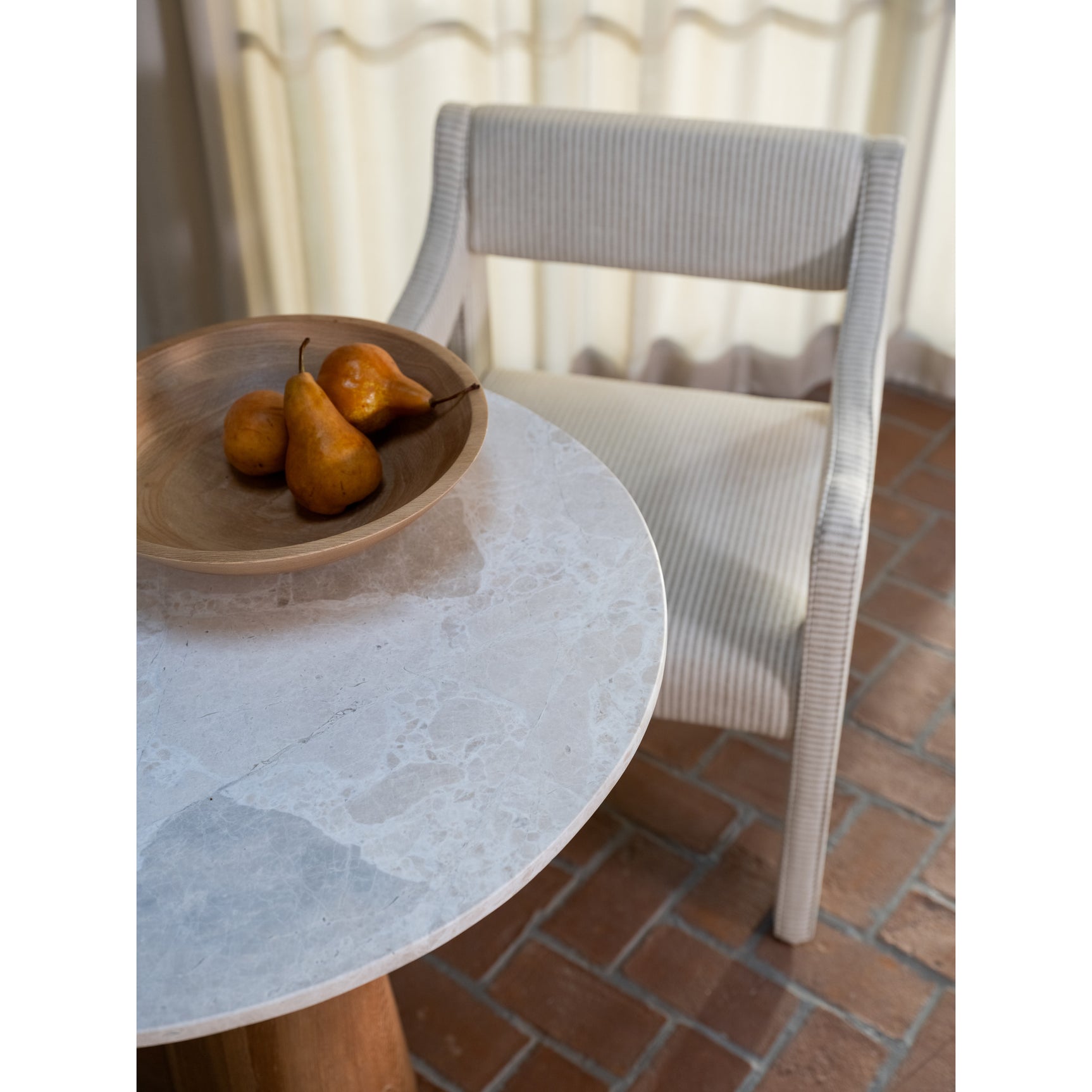 Sage Cosmos Beige Marble/Dark Brown Cafe Table - Ornate Home