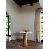 Sage Cosmos Beige Marble/Dark Brown Cafe Table - Ornate Home