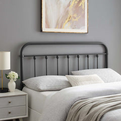 Sage Gray Metal Twin Headboard - Ornate Home
