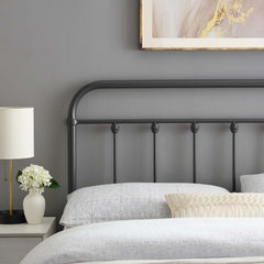 Sage Gray Metal Twin Headboard - Ornate Home