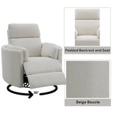 Sagen Beige Glider Recliner W/Swivel - Ornate Home