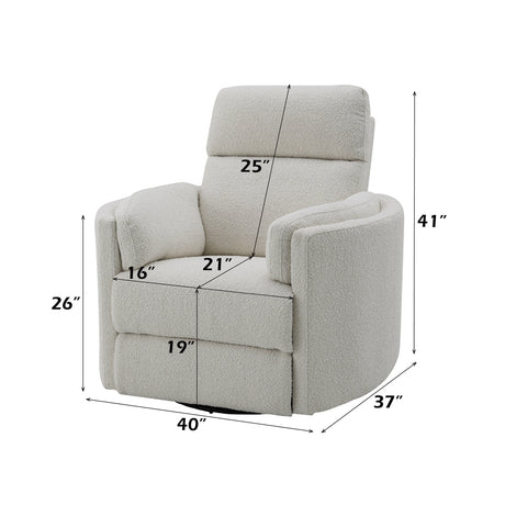 Sagen Beige Glider Recliner W/Swivel - Ornate Home