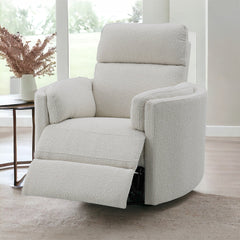 Sagen Beige Glider Recliner W/Swivel - Ornate Home