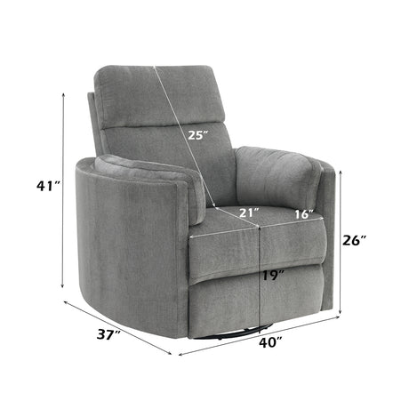Sagen Charcoal Glider Recliner - Ornate Home