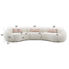 Sahara Beige Sectional Sofa W/3 Pillows - Ornate Home