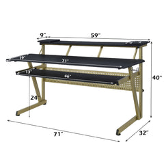 Saida Black Music Desk - Ornate Home
