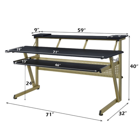 Saida Black Music Desk - Ornate Home