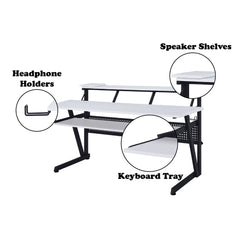 Saida White Music Desk - Ornate Home