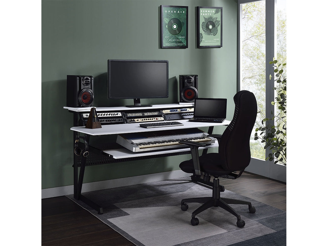 Saida White Music Desk - Ornate Home