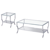 Saide Chrome 2-piece Glass Top Coffee and End Table Set - Ornate Home