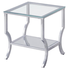 Saide Chrome 2-piece Glass Top Coffee and End Table Set - Ornate Home