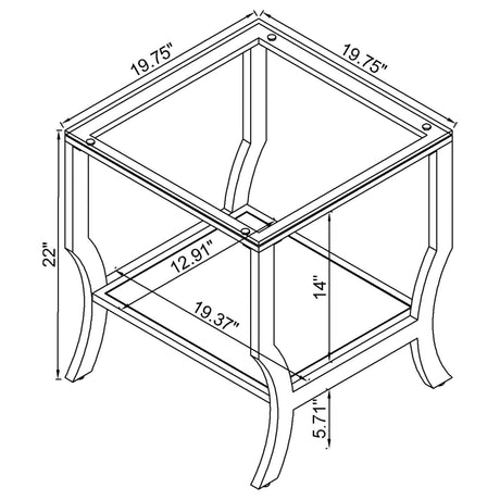 Saide Chrome 3-piece Glass Top Coffee and End Table Set - Ornate Home