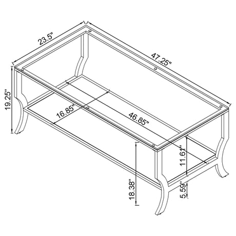 Saide Chrome 3-piece Glass Top Coffee and End Table Set - Ornate Home