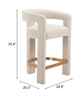 Saiko Beige Barstool - Ornate Home