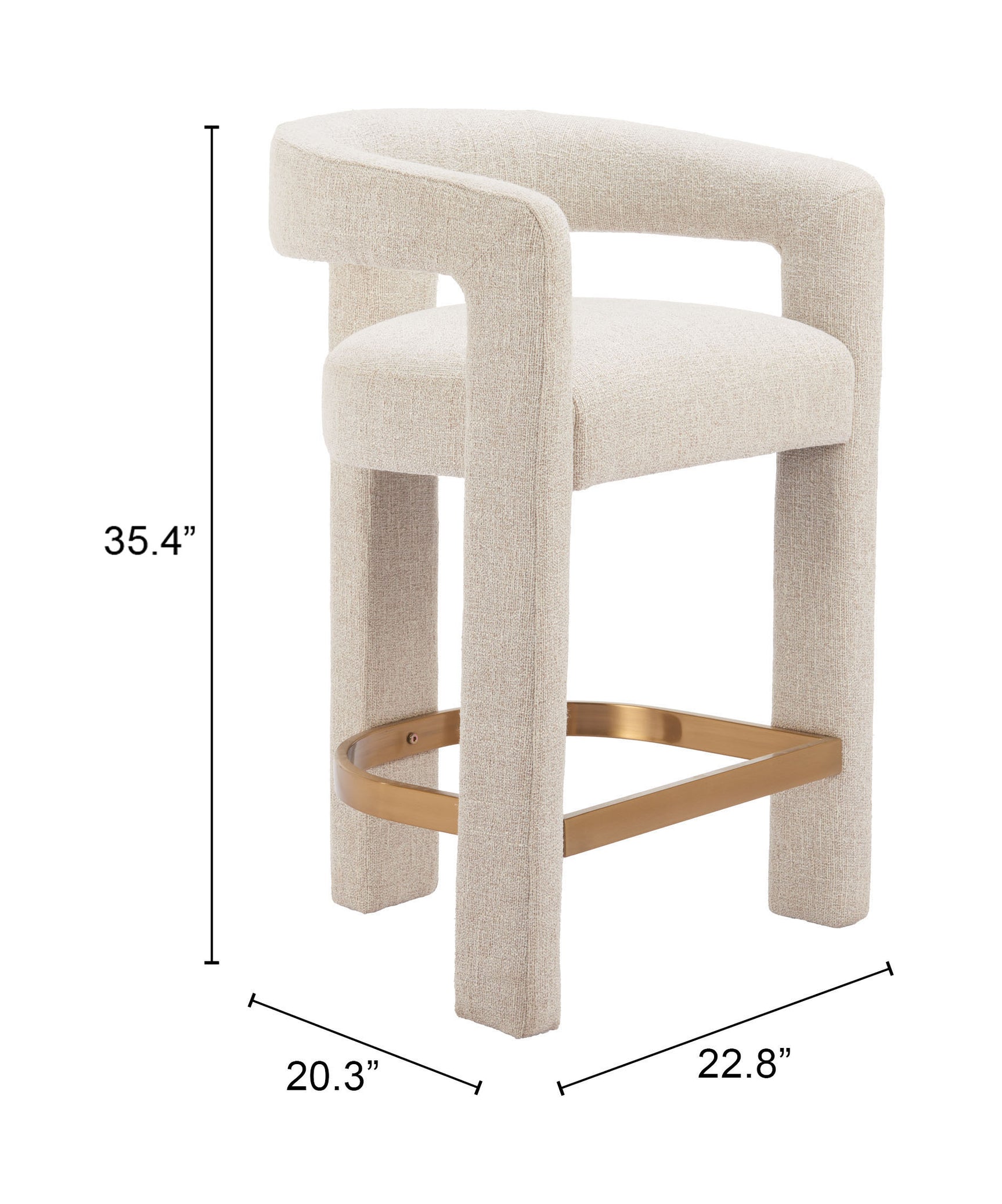 Saiko Beige Barstool - Ornate Home