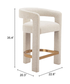 Saiko Beige Barstool - Ornate Home