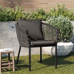 Sailor Charcoal Outdoor Patio Dining Armchair - Ornate Home