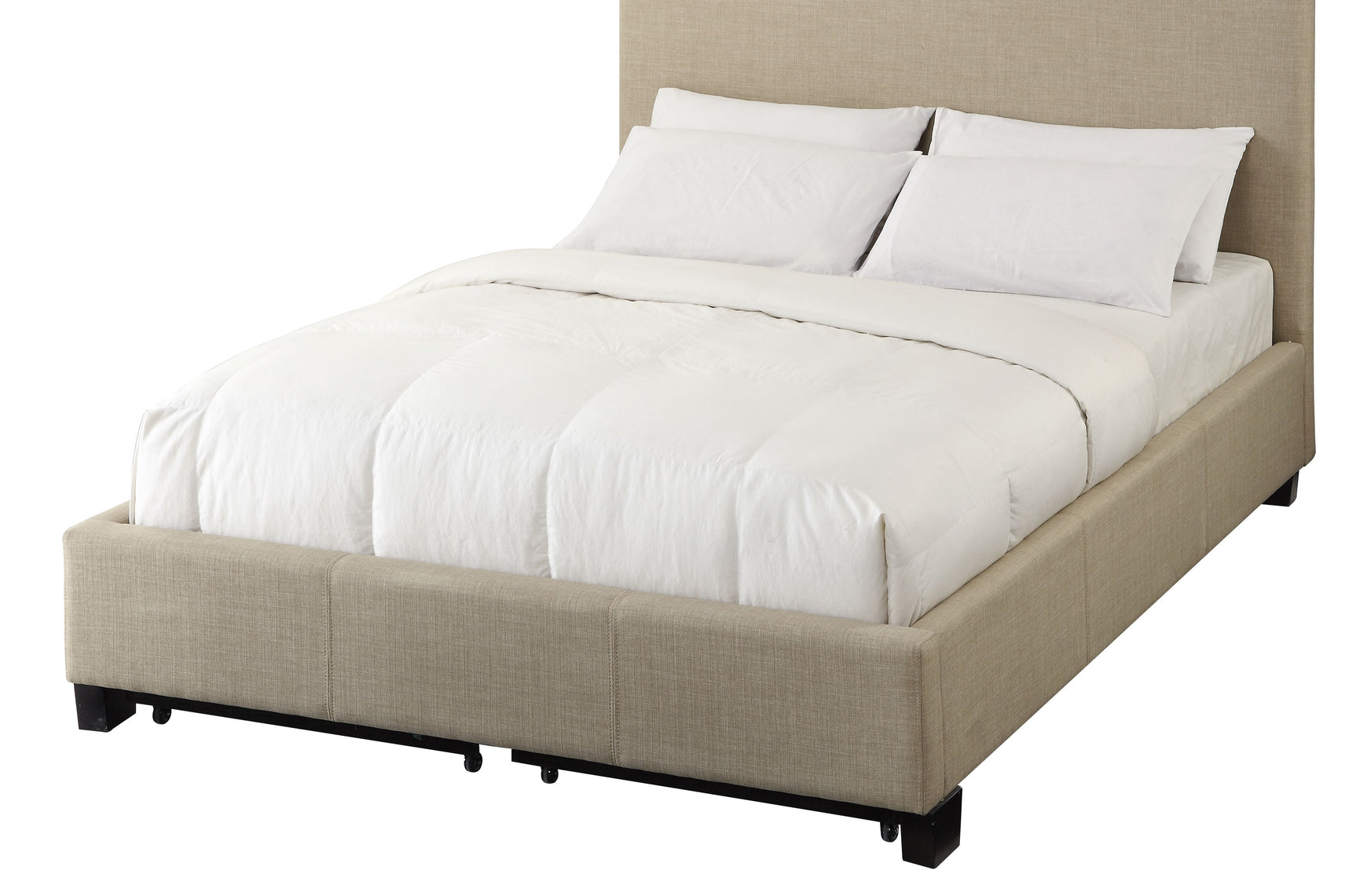 Saint Pierre Upholstered Platform Storage Bed in Toast Linen - Ornate Home