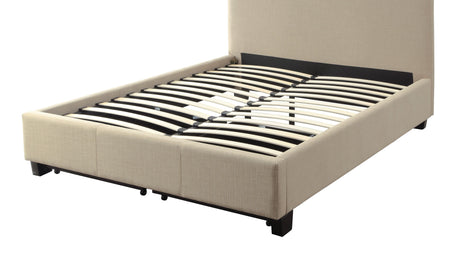 Saint Pierre Upholstered Platform Storage Bed in Toast Linen - Ornate Home