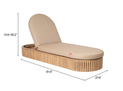 Sakina Brown Chaise Lounge - Ornate Home