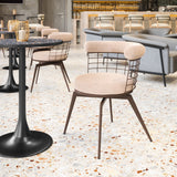 Saku Beige & Brown Swivel Dining Chair
