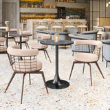 Saku Beige & Brown Swivel Dining Chair
