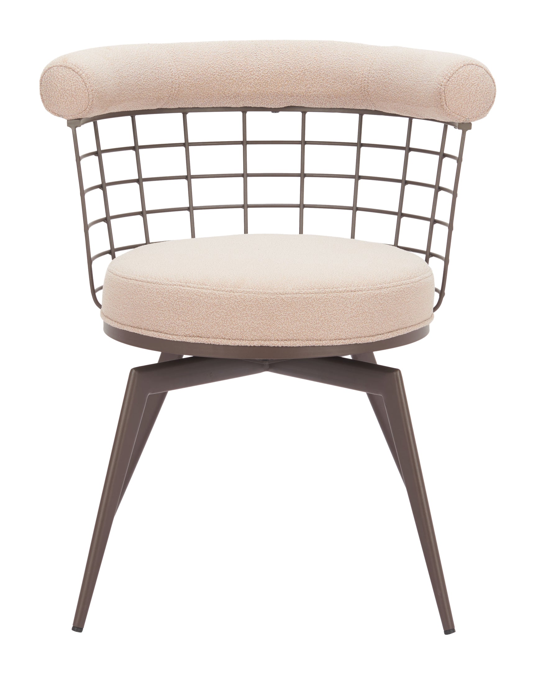 Saku Beige & Brown Swivel Dining Chair