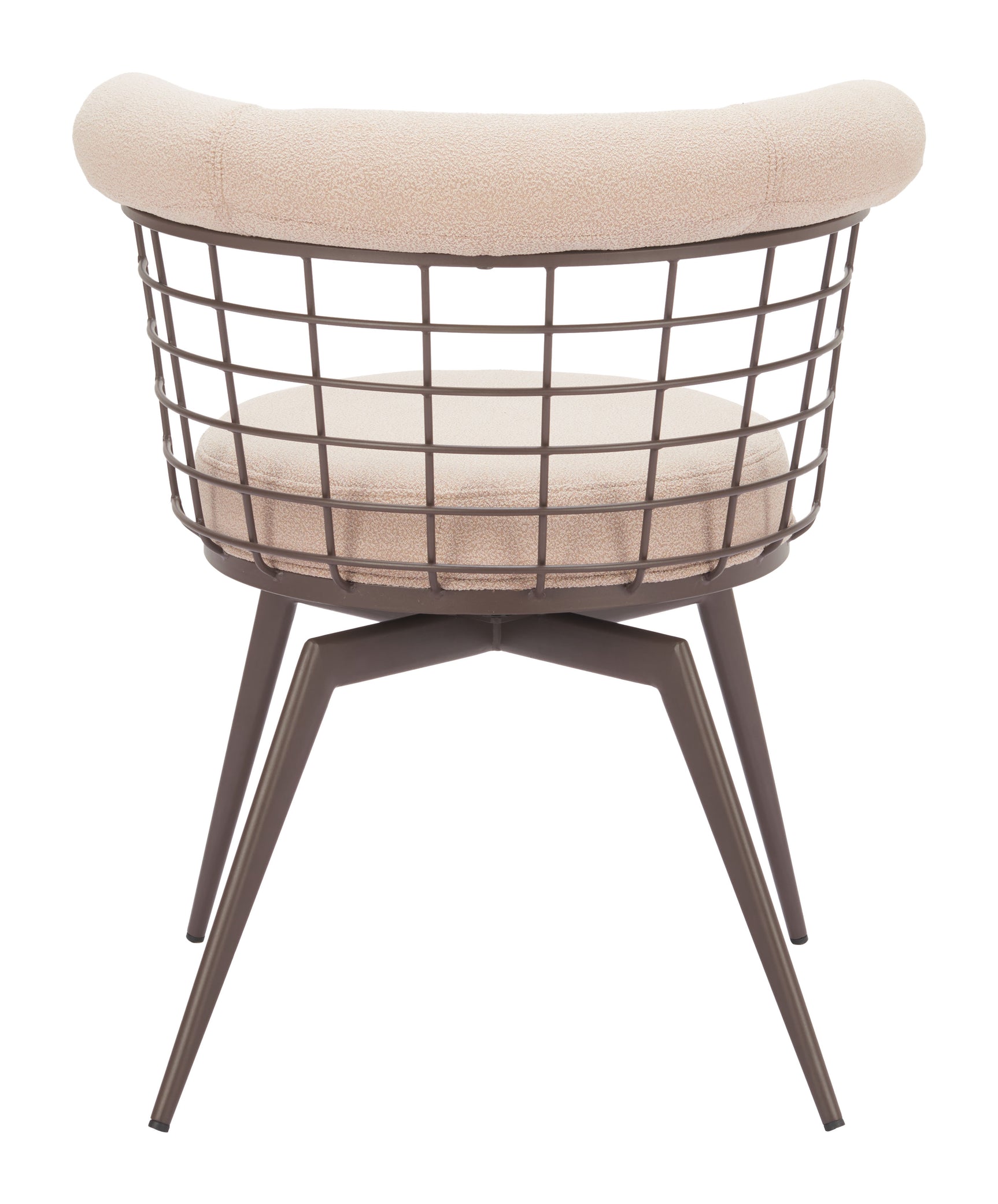 Saku Beige & Brown Swivel Dining Chair