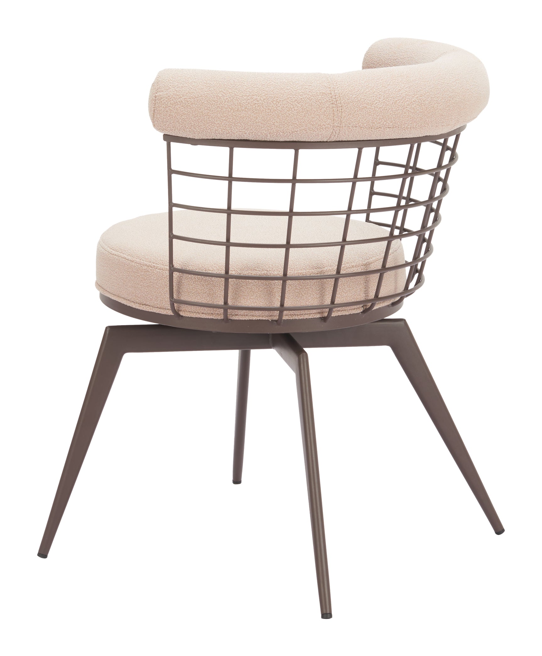Saku Beige & Brown Swivel Dining Chair