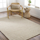 Saku Cream Striped Wool Rug - Clearance - Ornate Home