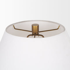 Salaah Antiqued Gold/Cream Brushed Metal Table Lamp - Ornate Home