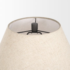 Salaah Black/Beige Brushed Metal Table Lamp - Ornate Home