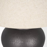 Salaah Black/Beige Brushed Metal Table Lamp - Ornate Home