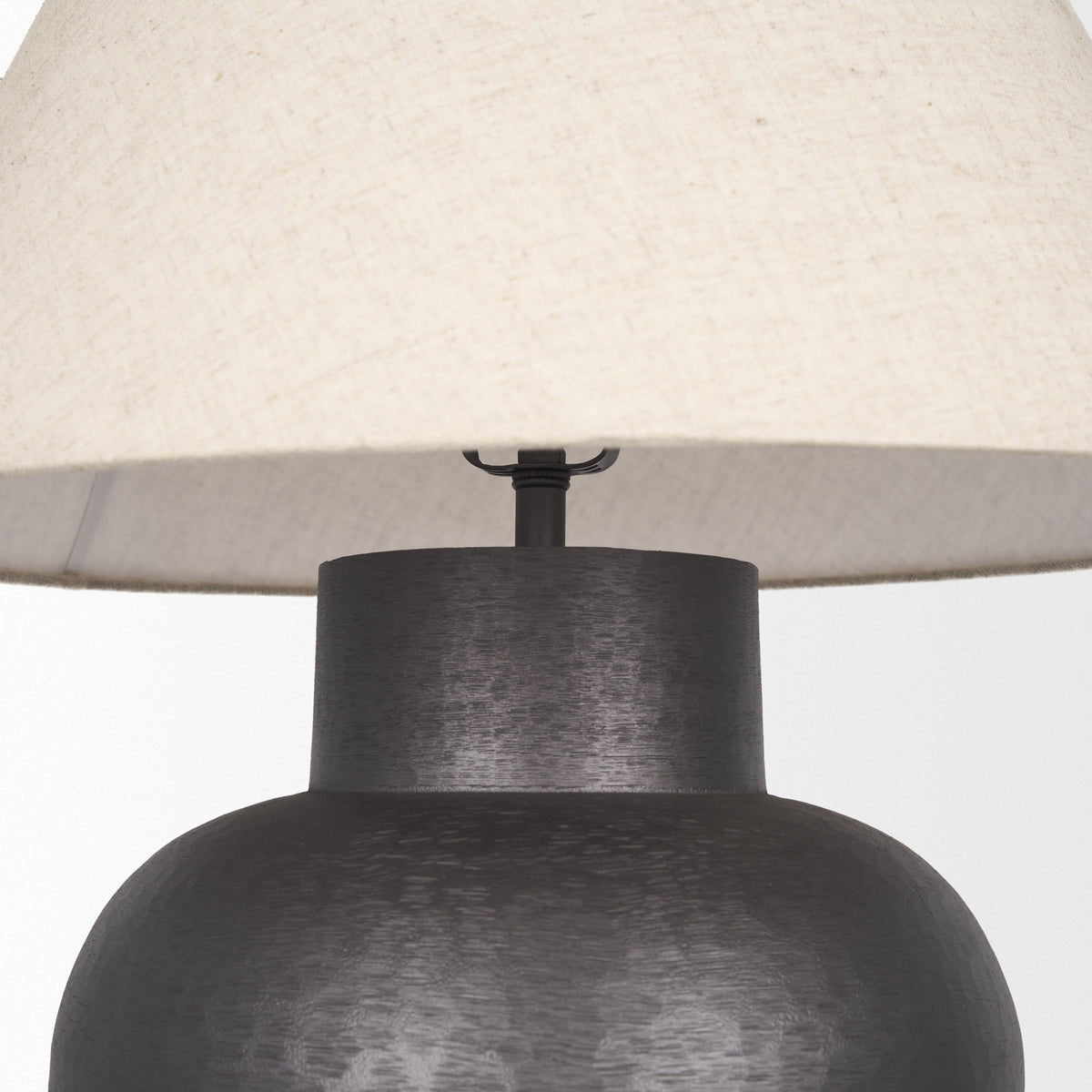 Salaah Black/Beige Brushed Metal Table Lamp - Ornate Home