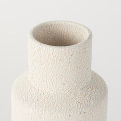Salar Cream Gourd Style Crackled Ceramic Vase - Ornate Home