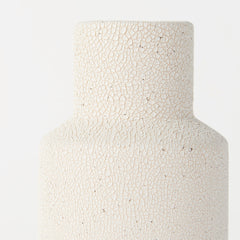 Salar Cream Gourd Style Crackled Ceramic Vase - Ornate Home