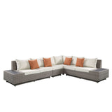 Salena Beige/Gray Patio Sectional w/ Cocktail Table - Ornate Home