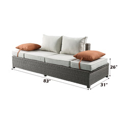 Salena Patio Sofa w/ Ottoman 2pc Set - Ornate Home