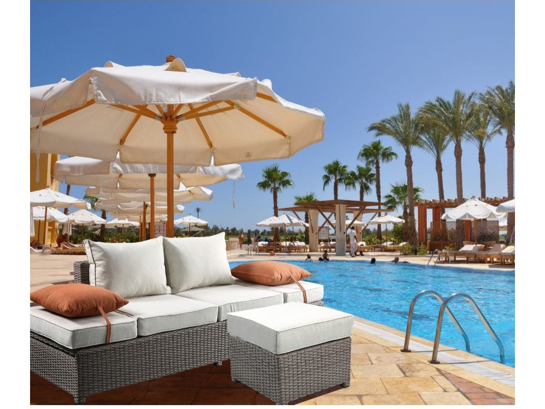 Salena Patio Sofa w/ Ottoman 2pc Set - Ornate Home