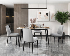 Salerno Beige/Black Side Chair (Set of 2) - Ornate Home