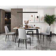Salerno Beige/Black Side Chair (Set of 2) - Ornate Home