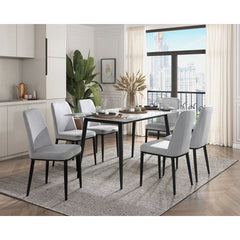 Salerno Beige/Black Side Chair (Set of 2) - Ornate Home