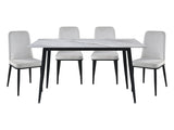 Salerno Black / Beige 5-piece Dinig Table Set - Ornate Home