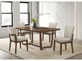Salerno Walnut/Beige Dining Set - Ornate Home
