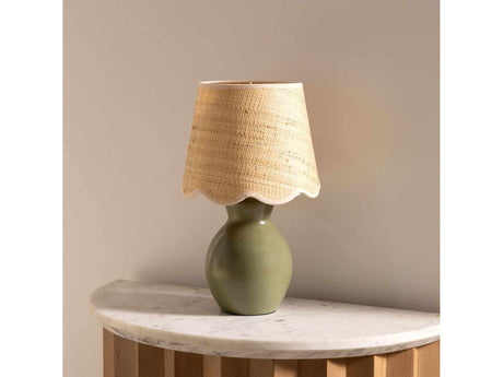 Salgareda Green Rattan Table Lamp - Ornate Home