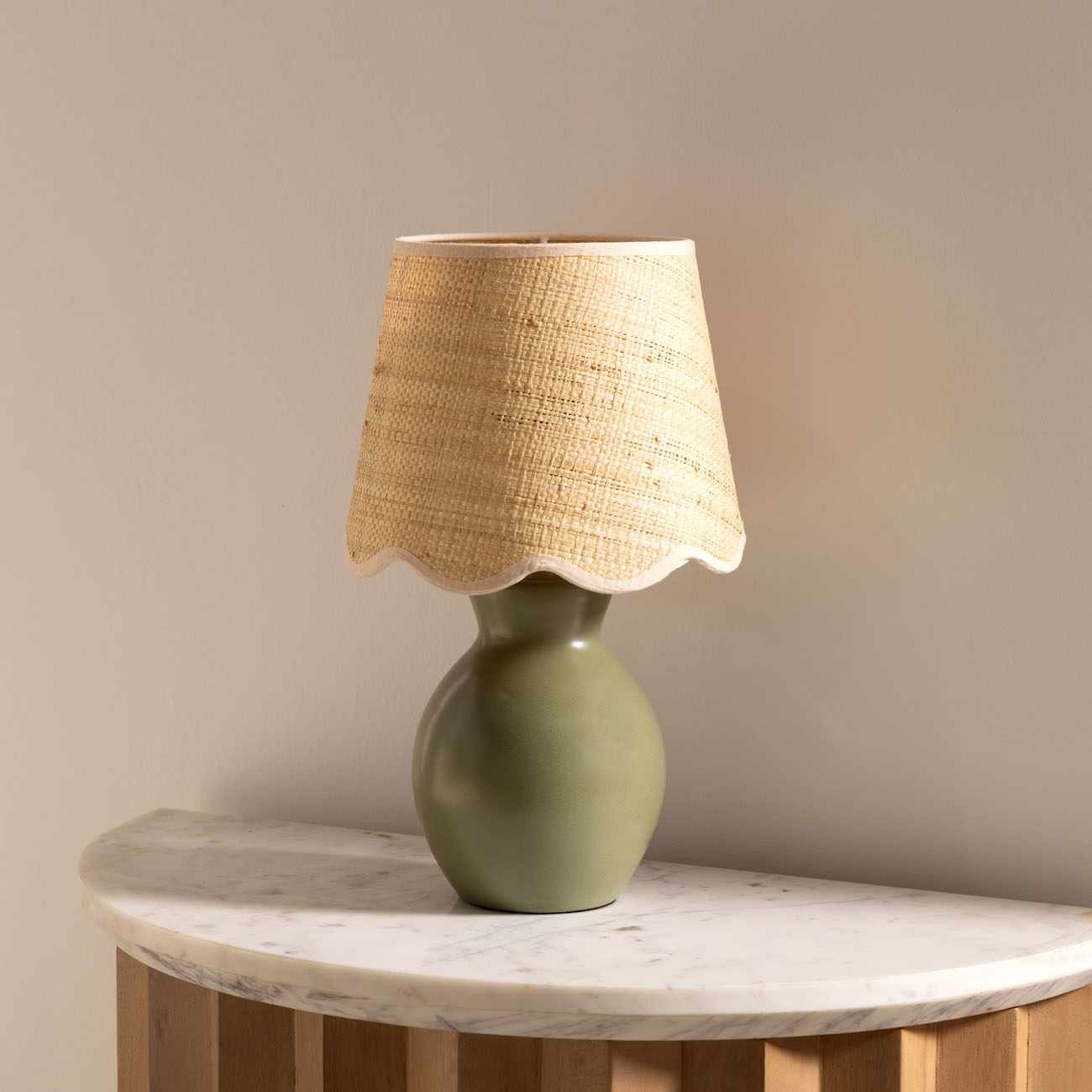 Salgareda Green Rattan Table Lamp - Ornate Home
