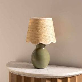 Salgareda Green Rattan Table Lamp - Ornate Home